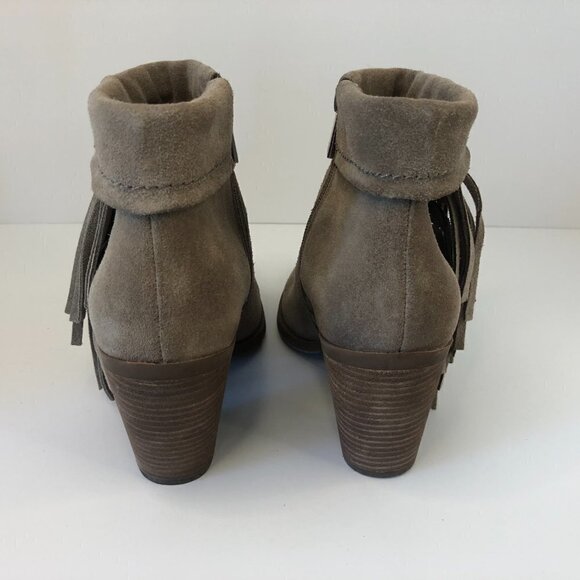 Jessica Simpson Callaghan Ankle Boots Suede Fringe Heeled  Zipper Booties Size 7 - Picture 9 of 14